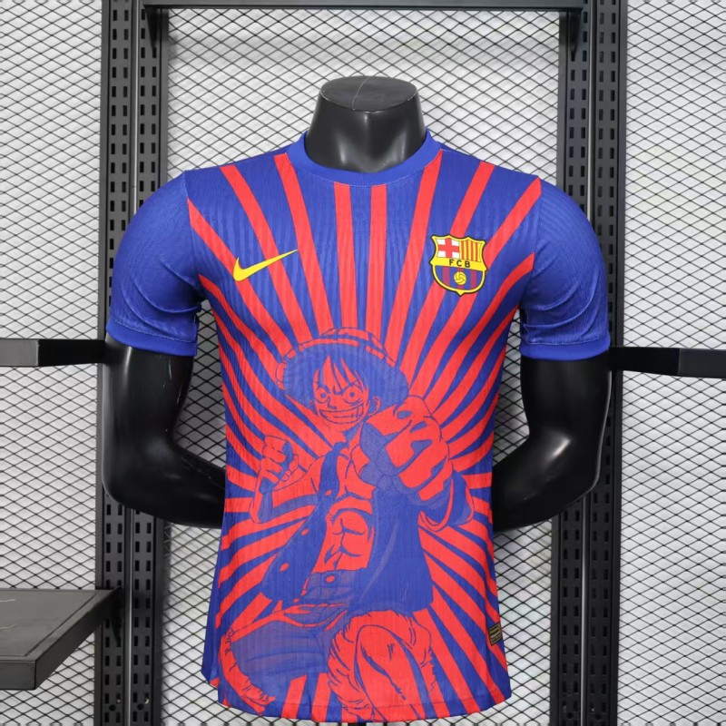 Mens Barcelona blue Special Edition  Player  soccer jersey 2526