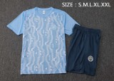 Mens  Manchester City light blue training Short suit   D1266#