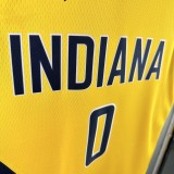 22-23 Indiana Pacers HALIBURTON #0 Yellow Top Quality Hot Pressing NBA Jersey