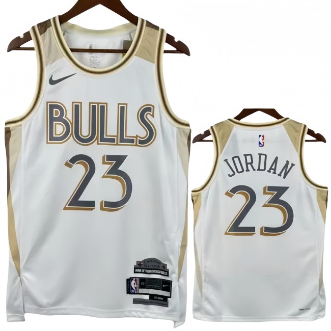 24-25 BULLS JORDAN #23 White City Edition Top Quality Hot Pressing NBA Jersey