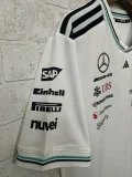 2025 F1 Mercedes White T-Shirts Racing Suit