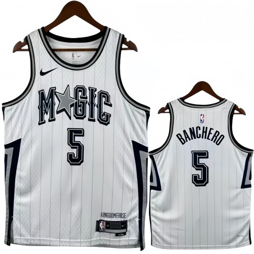 24-25 Magic BANCHERO #5 White City Edition Top Quality Hot Pressing NBA Jersey