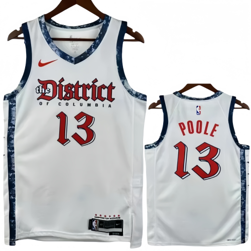 24-25 Wizards POOLE #13 White City Edition Top Quality Hot Pressing NBA Jersey