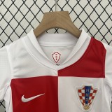 Kids Croatia home Red and white soccer Jersey   2425