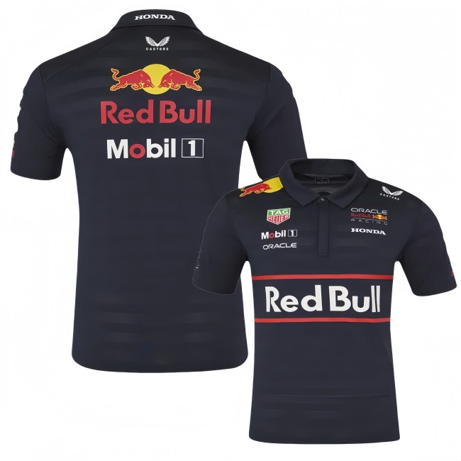 2025 F1 Red Bull Black Polo Racing Suit