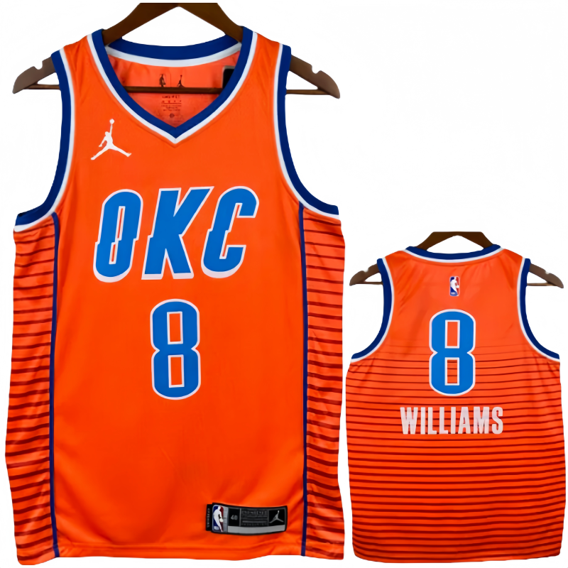 OKC Thunder WILLIAMS #8 Orange Top Quality Hot Pressing NBA Jersey (Trapeze Edition)