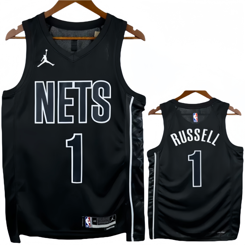 22-23 NETS RUSSELL #1 Black Top Quality Hot Pressing NBA Jersey (Trapeze Edition)