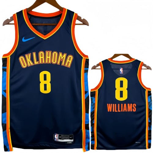 24-25 OKC Thunder WILLIAMS #8 Black City Edition Top Quality Hot Pressing NBA Jersey