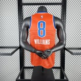 OKC Thunder WILLIAMS #8 Orange Top Quality Hot Pressing NBA Jersey (Trapeze Edition)