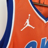 OKC Thunder WILLIAMS #8 Orange Top Quality Hot Pressing NBA Jersey (Trapeze Edition)