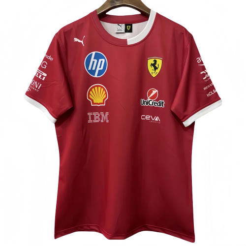 2025 F1 Ferrari Red T-Shirts Racing Suit