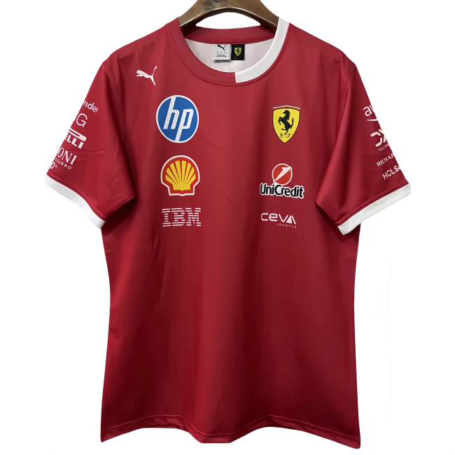 2025 F1 Ferrari Red T-Shirts Racing Suit