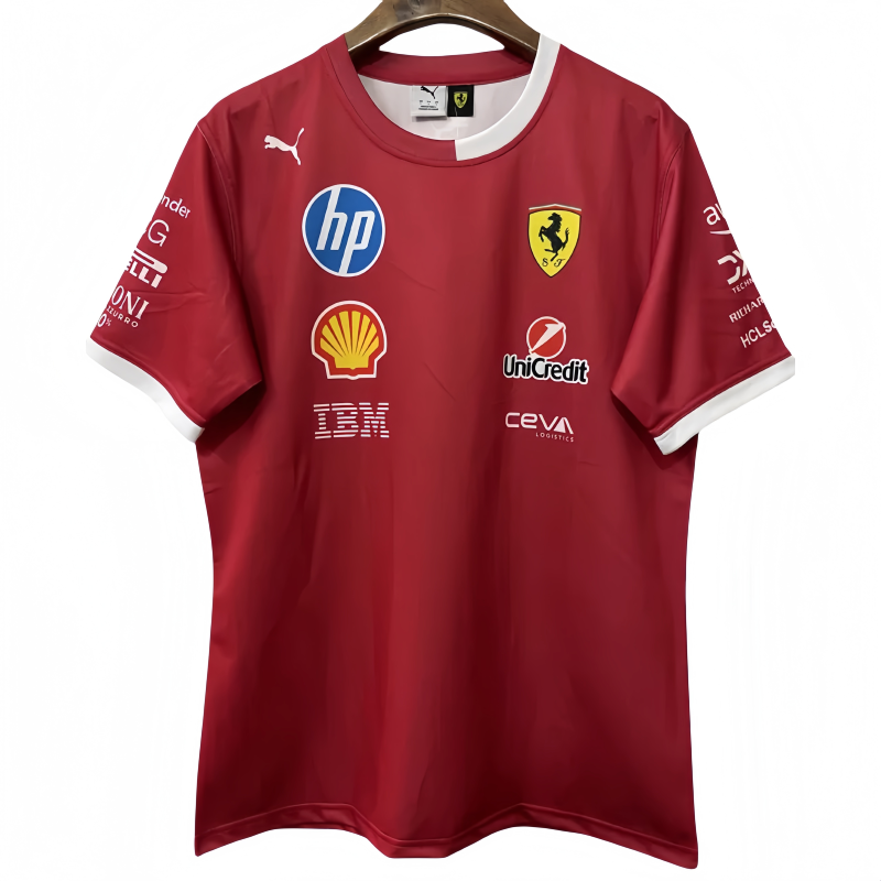 2025 F1 Ferrari Red T-Shirts Racing Suit