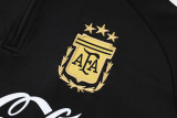 25-26 Argentina Black Half Pull Tracksuit