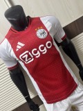 2025-26 Mens Ajax home Red and white  Player Version soccer Jersey