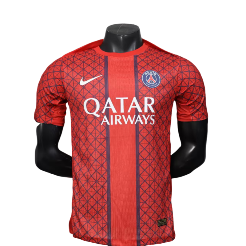 2025-26 Mens PSG red Special Edition Player Pre match uniform Soccer Jersey