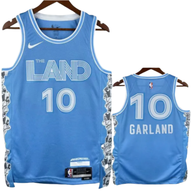 24-25 Cleveland Cavaliers GARLAND #10 Light blue City Edition Top Quality Hot Pressing NBA Jersey