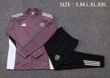 Mens Manchester United Grey purple jacket Training suit  2025/26     A2550#