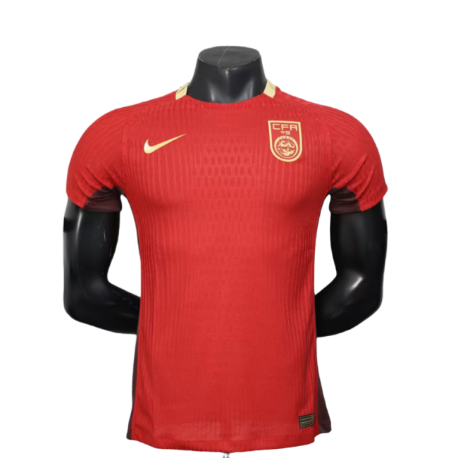Men’s China home red  Player soccer jersey 2526