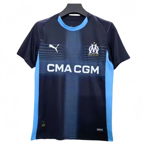 Mens Marseille away black  soccer jersey  2526
