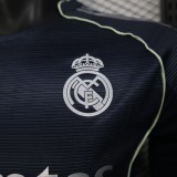 2025-26 Mens Real Madrid away blue Player Version Long sleeves Jersey