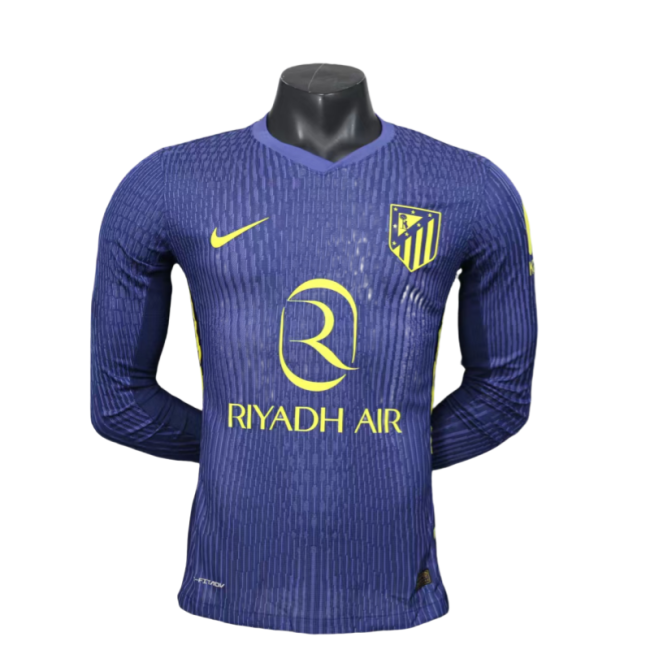 2025-26 Mens Atletico Madrid  away blue  Player  Long sleeve  jersey