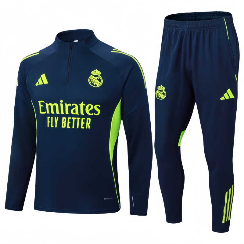 Kids Real Madrid blue Half Pull Training Suit 2025-26