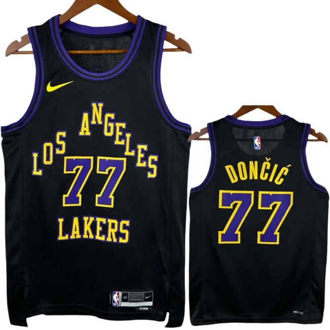 23-24 LAKERS DONCIC #77 Black City Edition Top Quality Hot Pressing NBA Jersey