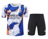 2025-26 Mens  Real Madrid white blue Training Short Suit