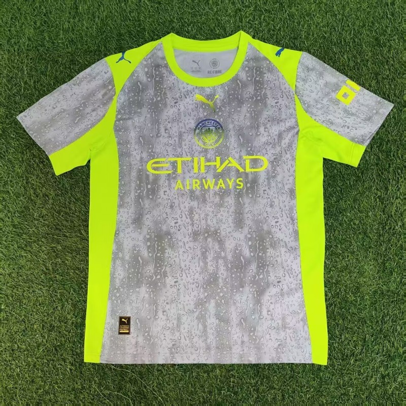 2025-26 Mens Manchester City Grayish green Jersey Fans Version