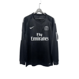 Retro psg Away black Long sleeve Jersey Mens 2017-18