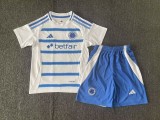 Kids  Cruzeiro white away soccer jersey 2025/26