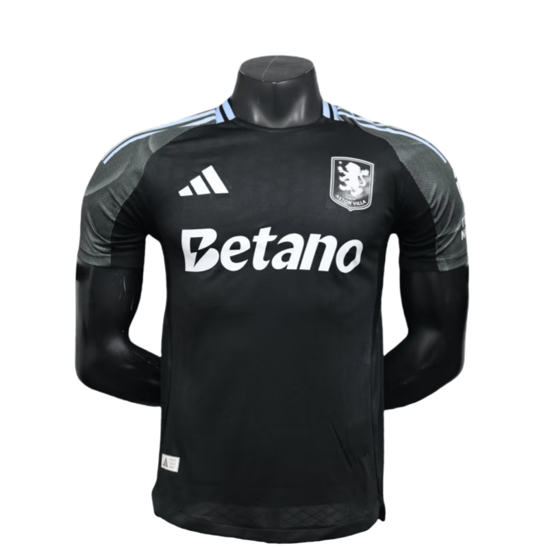 2025-26 Mens Aston Villa  away Player  black soccer Jersey