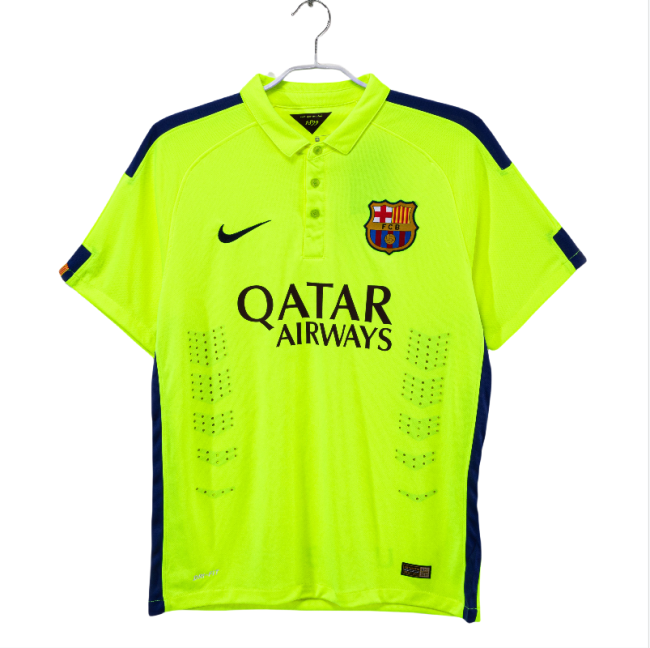 2014-15 Retro Barcelona Third away Fluorescent Green  Jersey Mens