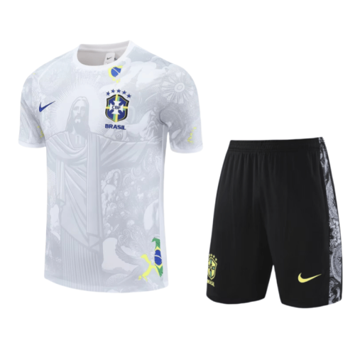 2025-26 KIDS Brazil white Jesus soccer jersey