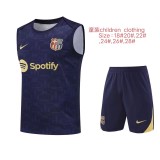 2025-26 Kids Barcelona blue vest  soccer jersey