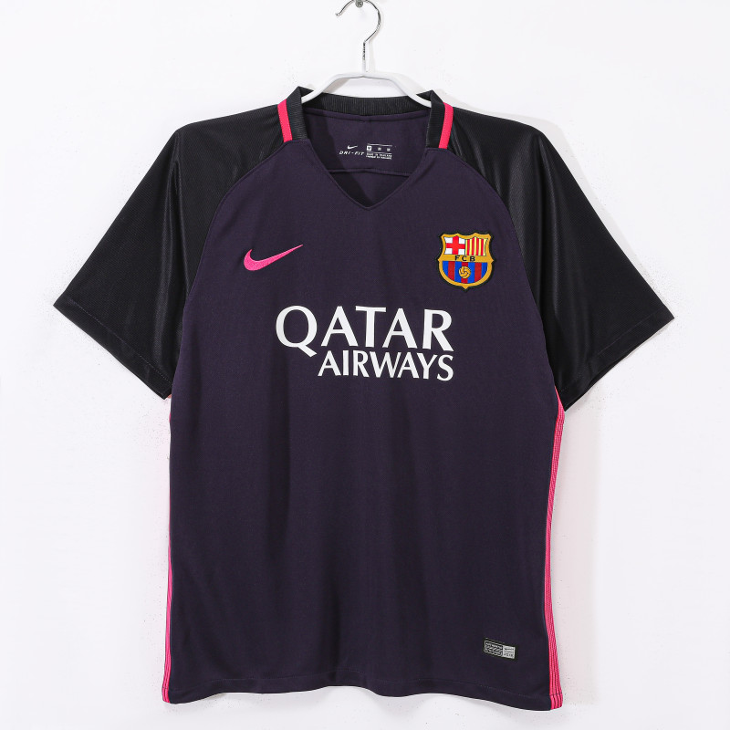 Mens Retro Barcelona  away  Purple soccer Jersey 2016-17