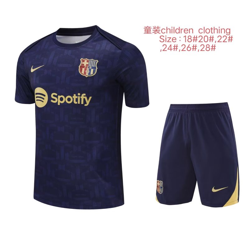 2025-26 Kids Barcelona blue soccer jersey