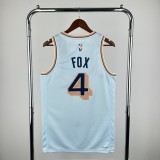 25-26 SA Spurs FOX #4 Light blue City Edition Top Quality Hot Pressing NBA Jersey