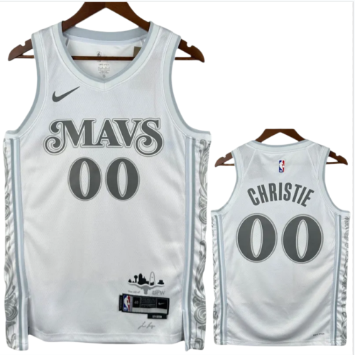 25-26 Dallas Mavericks CHRISTIE #00 White City Edition Top Quality Hot Pressing NBA Jersey