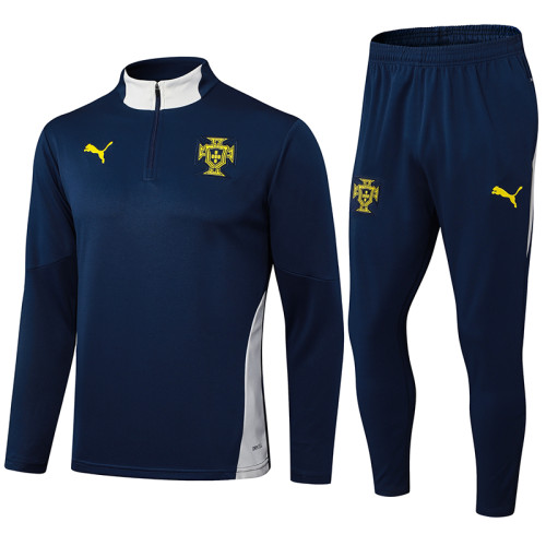 2025-26 Mens Portugal  Half Pull royal blue Training Suit