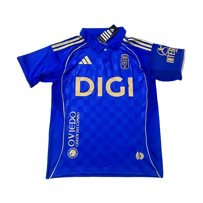 2025-26 Mens  Real Oviedo home  blue Soccer Jersey