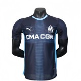 Mens Marseille blue away Player version soccer jersey 2025-26