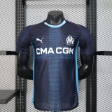 Mens Marseille blue away Player version soccer jersey 2025-26
