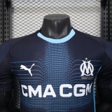 Mens Marseille blue away Player version soccer jersey 2025-26