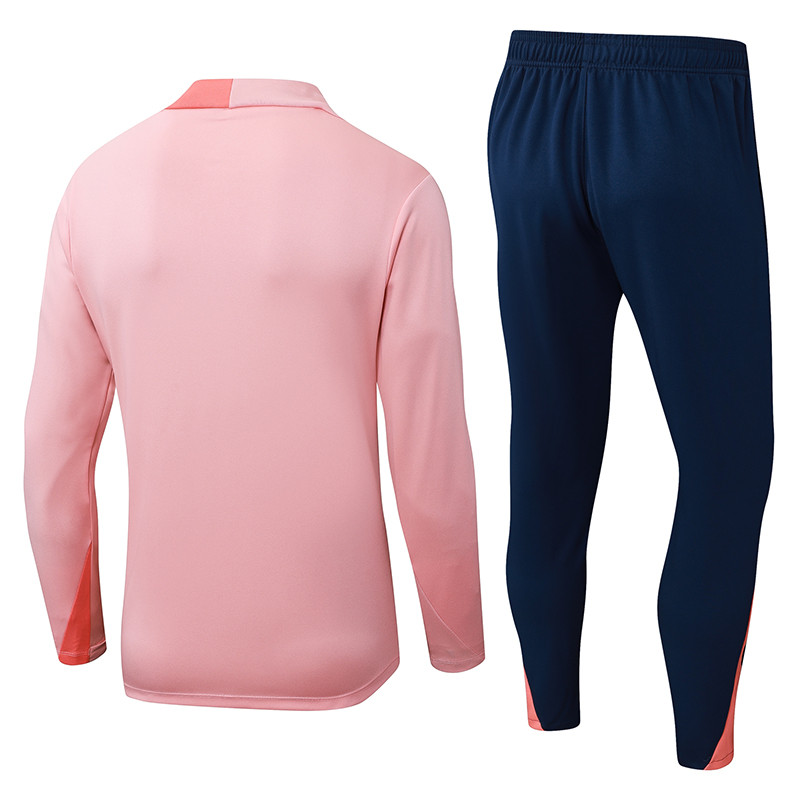 2025-26 Mens Barcelona pink Half Pull Tracksuit suit
