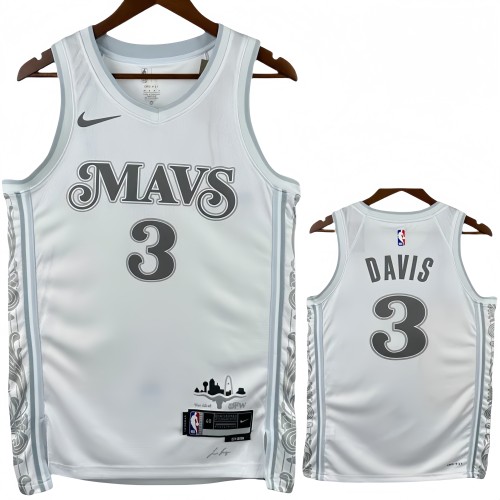 24-25 Dallas Mavericks DAVIS #3 White City Edition Top Quality Hot Pressing NBA Jersey