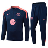 2025-26 Mens Barcelona royal blue Half Pull Tracksuit suit