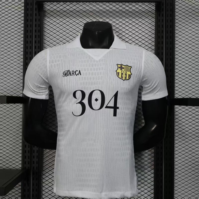 2025-26 Mens Barcelona white Player version soccer Jersey