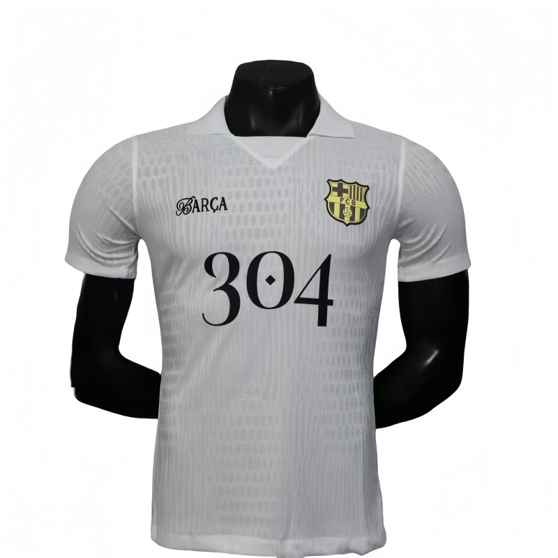 2025-26 Mens Barcelona white Player version soccer Jersey